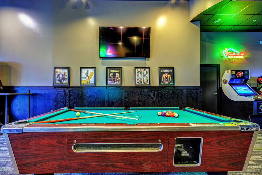 Pool table at herd and horns